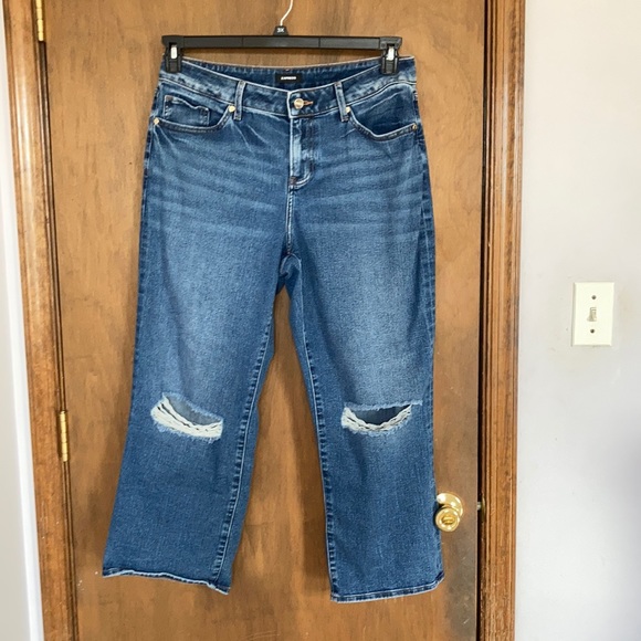 Express 90s ankle boot jean distressed midrise 8R - Picture 1 of 16
